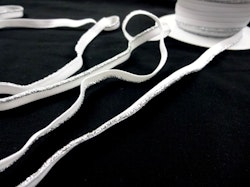 R145 Resår med silverkant 8 mm vit (1 meter)