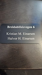 Postkasseskilt sort 10x7 cm
