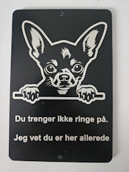 Chihuahua dørskilt