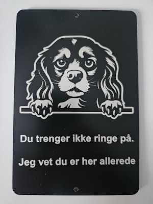 Cavalier king charles spaniel dørskilt