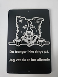 Border collie dørskilt