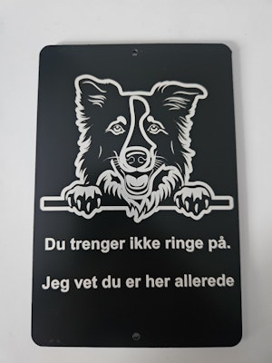 Border collie dørskilt