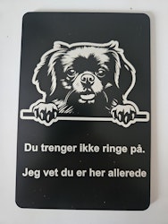 Tibetansk spaniel tibbe dørskilt