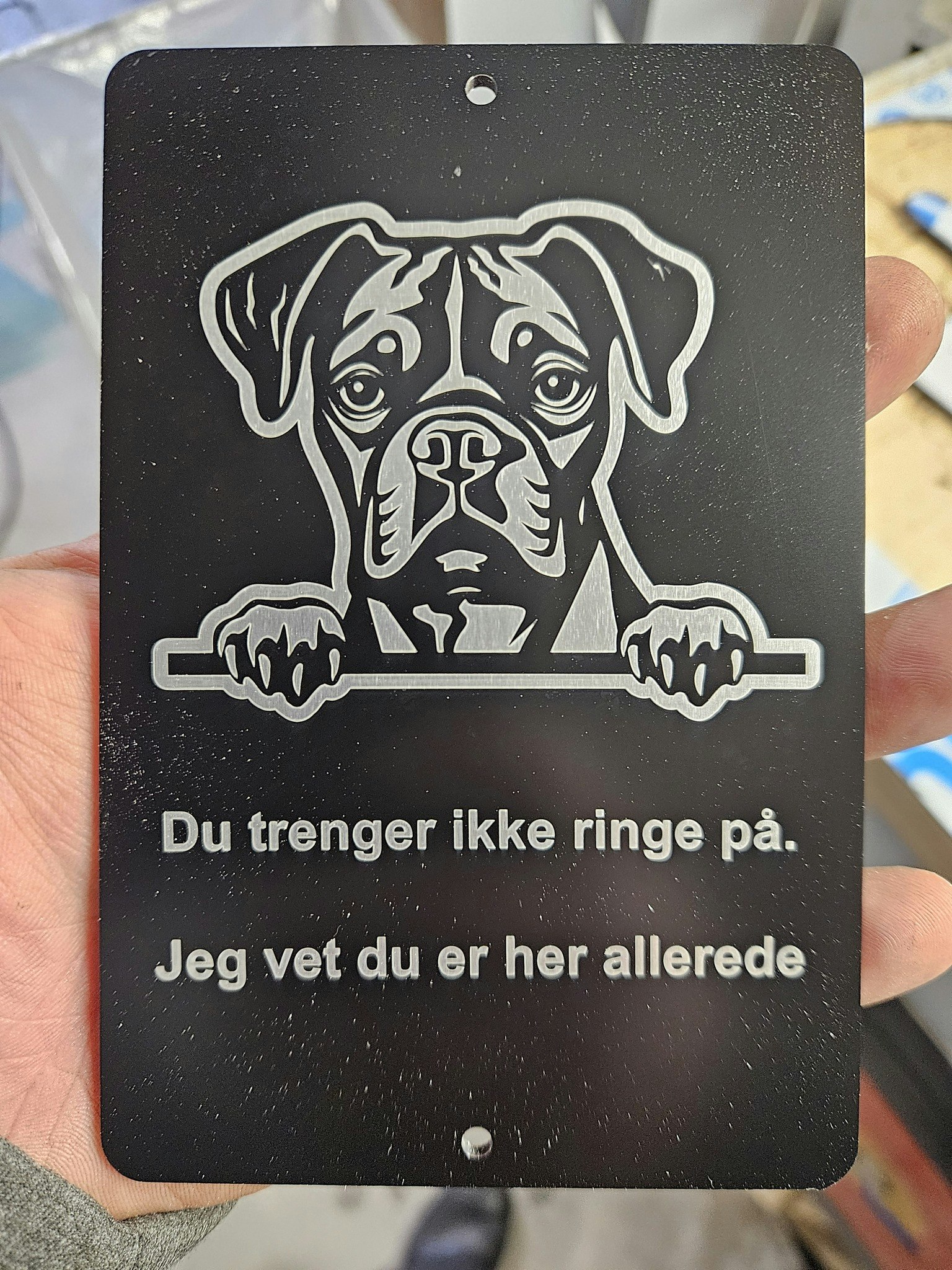 Boxer dørskilt