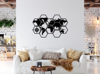 Verdenskart hexagon fliser