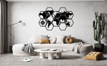 Verdenskart hexagon fliser