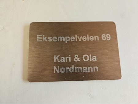 Postkasseskilt Børstet Messing