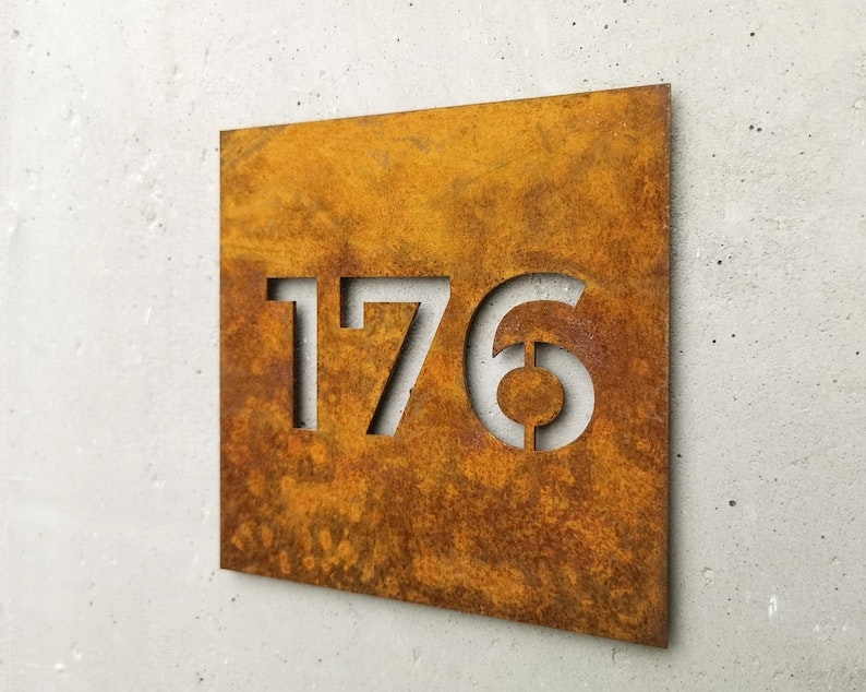 husnummer firkantet plate