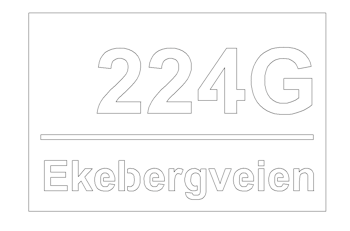 husnummer firkantet plate med adresse