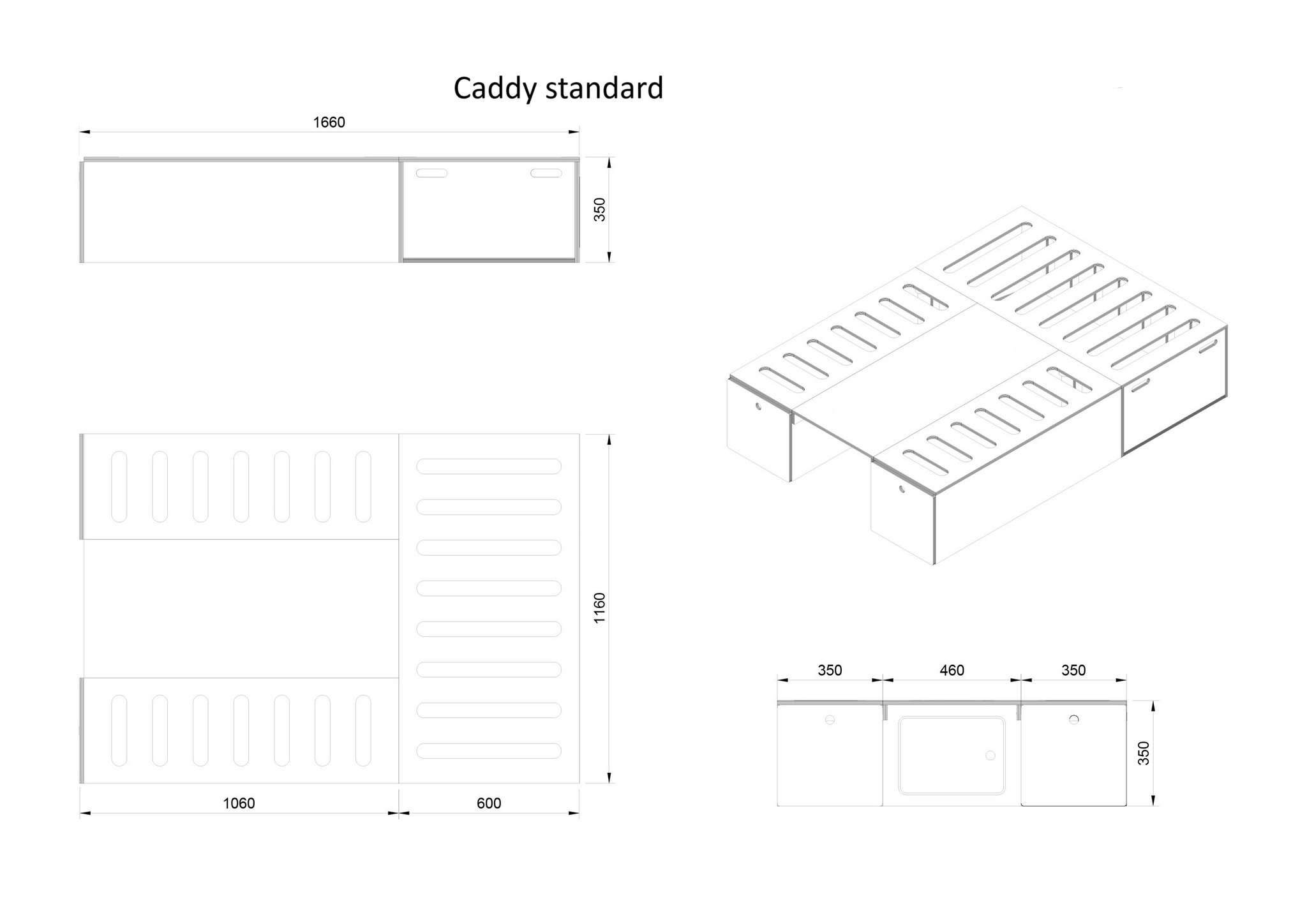 sengesystem i kryssfiner for VW Caddy / caddi maxi