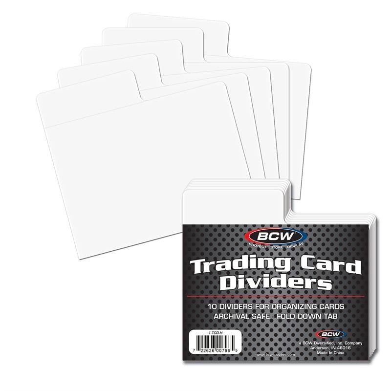 Dividers, trading cards