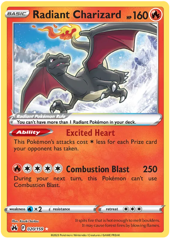 Radiant Charizard - 020/159 - Radiant Rare - Crown Zenith