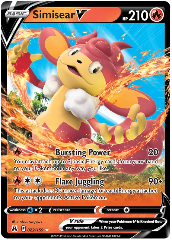 Simisear V - 022/159 - Ultra Rare - Crown Zenith