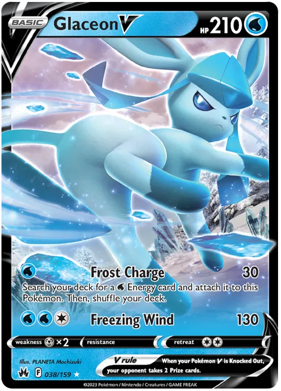 Glaceon V - 038/159 - Ultra Rare - Crown Zenith