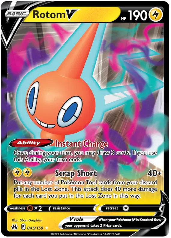 Rotom V - 045/159 - Ultra Rare - Crown Zenith