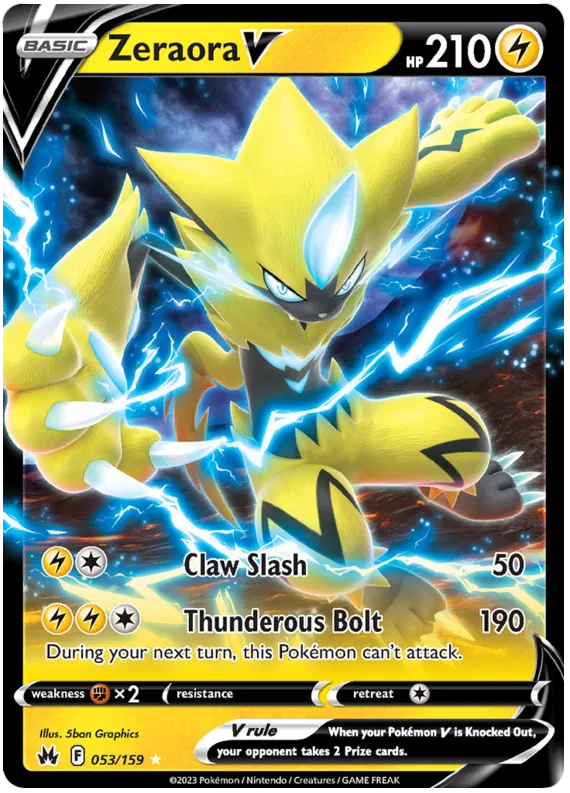 Zeraora V - 053/159 - Ultra Rare - Crown Zenith
