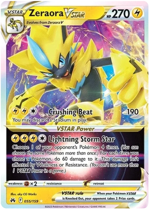 Zeraora VSTAR - 055/159 - Ultra Rare - Crown Zenith