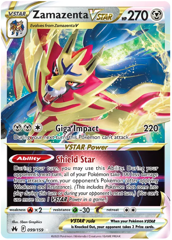 Zamazenta VSTAR - 099/159 - Ultra Rare - Crown Zenith