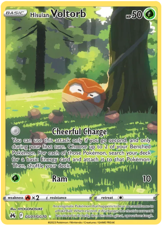 Hisuian Voltorb - GG01/GG70 - Holo Rare - Crown Zenith