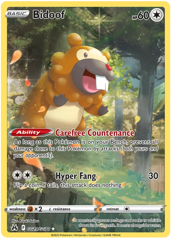 Bidoof - GG29/GG70 - Holo Rare - Crown Zenith