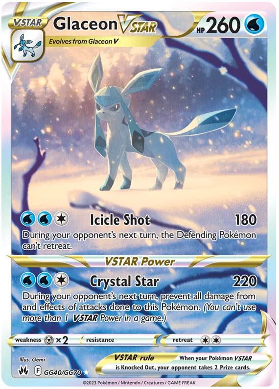 Glaceon VSTAR - GG40/GG70 - Ultra Rare - Crown Zenith