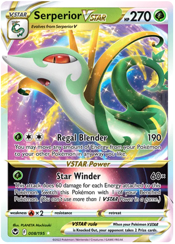 Serperior VSTAR - 008/195 - Ultra Rare - Silver Tempest