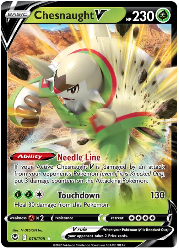 Chesnaught V - 015/195 - Ultra Rare - Silver Tempest