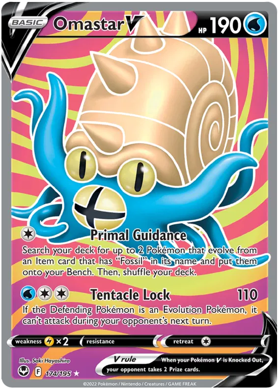Omastar V - 174/195 - Full Art Ultra Rare - Silver Tempest