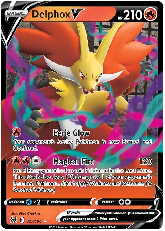 Delphox V - 027/196 - Ultra Rare - Lost Origin