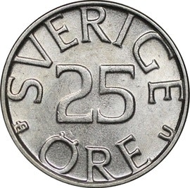 25 öre Carl XVI Gustaf 1976-84