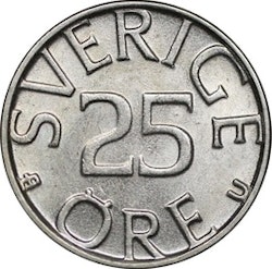 25 öre Carl XVI Gustaf 1976-84