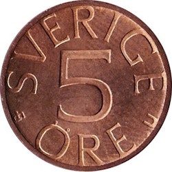 5 öre Carl XVI Gustaf 1976-81