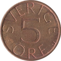 5 öre Carl XVI Gustaf 1981-84