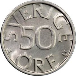 50 öre Carl XVI Gustaf 1976-91