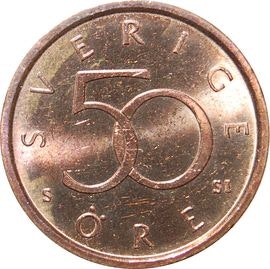 50 öre Carl XVI Gustaf 1992-2009