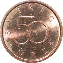 50 öre Carl XVI Gustaf 1992-2009