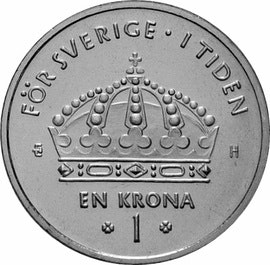 1 kr Carl XVI Gustaf 2001-12