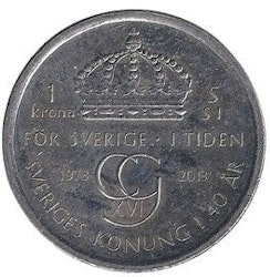 1 kr Carl XVI Gustaf 2013