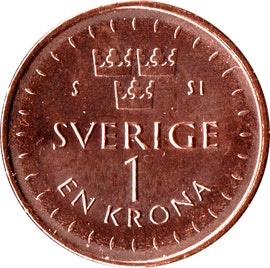 1 kr Carl XVI Gustaf 2015-16