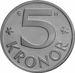 5 kr Carl XVI Gustaf 1976-2009