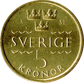 5 kr Carl XVI Gustaf 2016