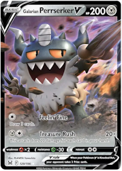 Galarian Perrserker V - 129/196 - Ultra Rare - Lost Origin