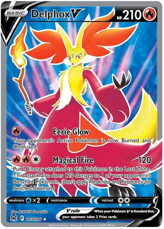 Delphox V - 173/196 - Full Art Ultra Rare - Lost Origin