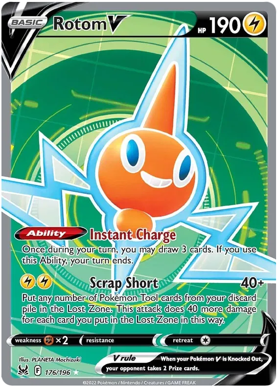 Rotom V - 176/196 - Full Art Ultra Rare - Lost Origin