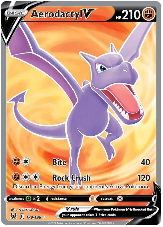 Aerodactyl V - 179/196 - Full Art Ultra Rare - Lost Origin