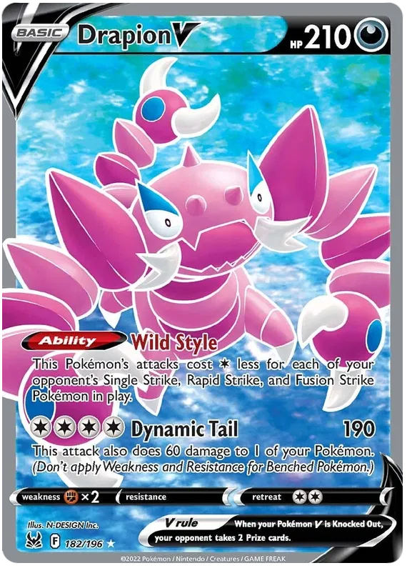 Drapion V - 182/196 - Full Art Ultra Rare - Lost Origin