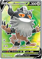 Galarian Perrserker V - 183/196 - Full Art Ultra Rare - Lost Origin