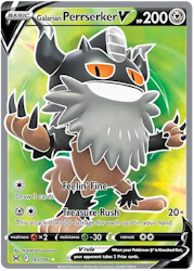 Galarian Perrserker V - 183/196 - Full Art Ultra Rare - Lost Origin