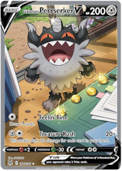 Galarian Perrserker V - 184/196 - Alternate Art Ultra Rare - Lost Origin