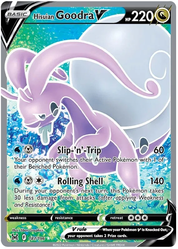 Hisuian Goodra V - 187/196 - Full Art Ultra Rare - Lost Origin